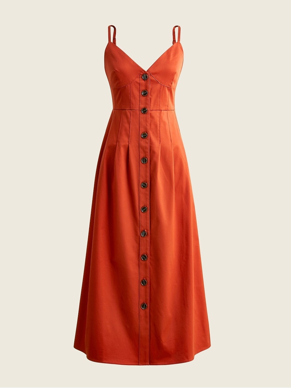 J. Crew Button-front stretch twill midi dress